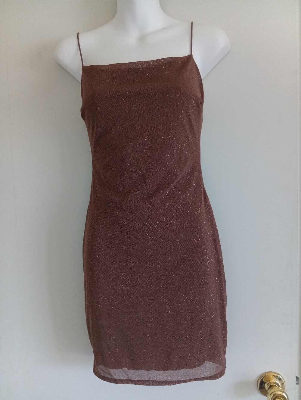 Sparkle Slip Dress in Brown